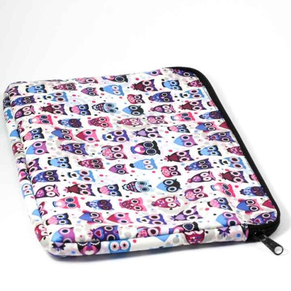 Laptop sleeve, Fuchsia and colorful owls