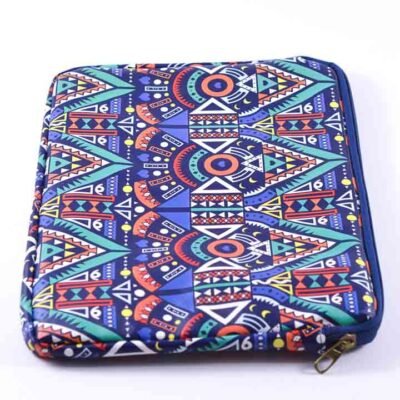 Laptop sleeve, Tribal pattern, Orange, green & yellow