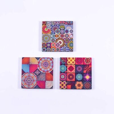 Set of 3 coasters, Colorful shapes 1