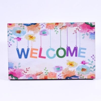 Wall frame, Colorful flowers, "Welcome"