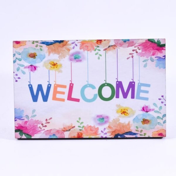 تابلوه حائط زهور ملونة "Welcome"