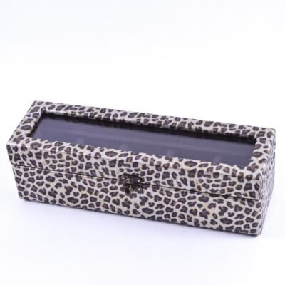 Watches box, Cheetah pattern, Brown
