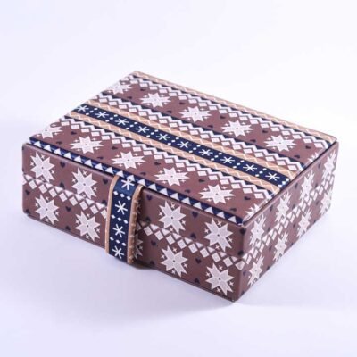 Accessories box, Brown, White and dark blue patterns