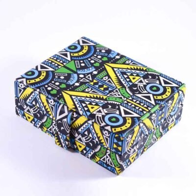 Accessories box, Tribal patterns, Turquoise and Yellow