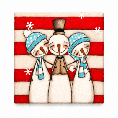 Coaster, 3 Snow Men Together
